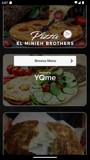 Android application Elminieh Brothers Pizza screenshort