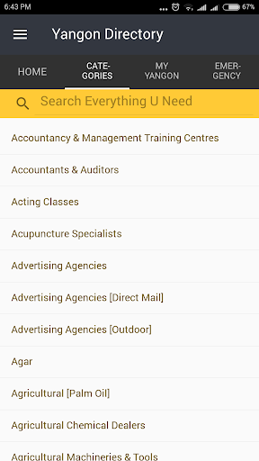Yangon Directory Screen 3