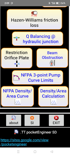 Android application Fire Sprinkler design tools screenshort