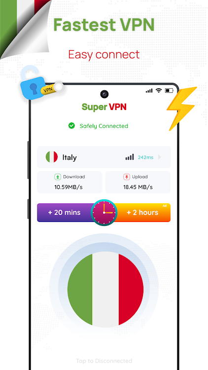 Italy VPN: Get Italy IP - New - (Android)
