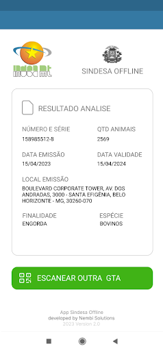 Sindesa Offline Screen 2
