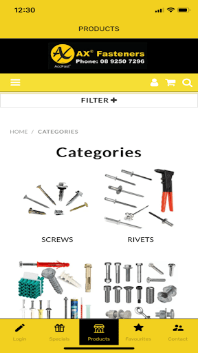 AX Fasteners Screen 2