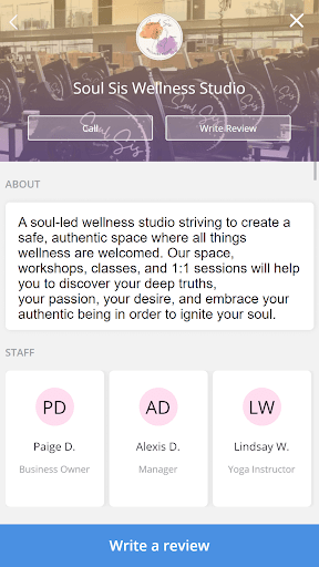 Android application Soulsis Wellness Studio screenshort