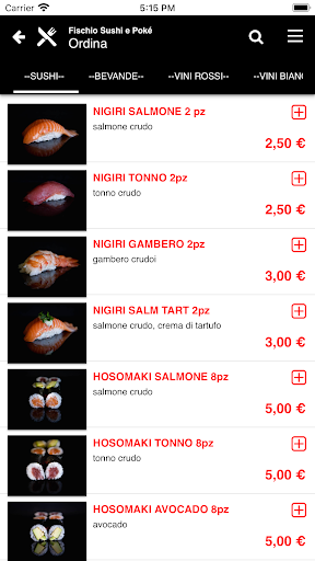 Fischio Sushi e Poké Screen 2
