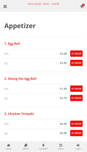 New Great Taste Lowell Order Screen 2