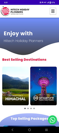 Android application Hitech Holiday Planners screenshort