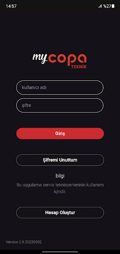 Android application MyCopa Teknik screenshort