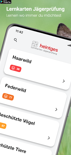 Android application Lernkarten Jägerprüfung screenshort