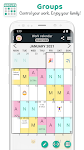 screenshot of GROUPS work & family calendar