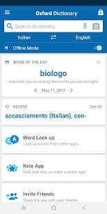 Oxford Italian Dictionary Screenshot