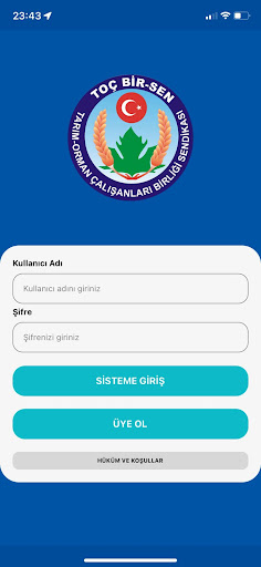 Android application Toç Bir-Sen Otomasyon screenshort