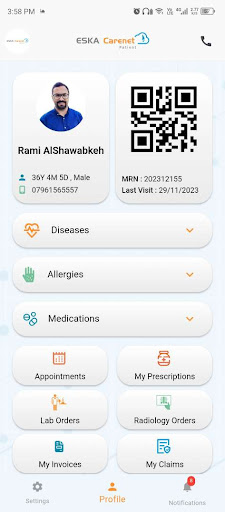 Android application ESKA Carenet for Patients screenshort