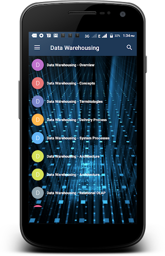 Android application Data Warehousing screenshort