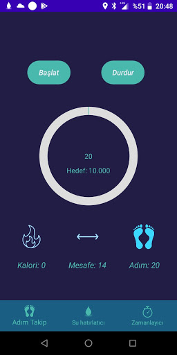 Android application Adım Sayar & Su Hatırlatıcı screenshort