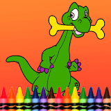 Dino Coloring drawing book icon