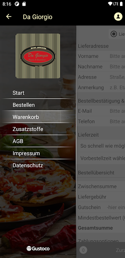 Android application Da Giorgio screenshort