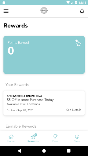Android application XanderLyn Salon Rewards screenshort