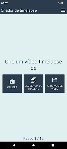 Visualização do aplicativo
