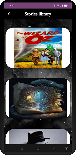Android application stories library screenshort