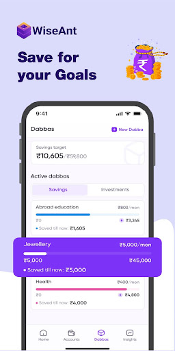 Android application WiseAnt: Save & Invest wisely. screenshort