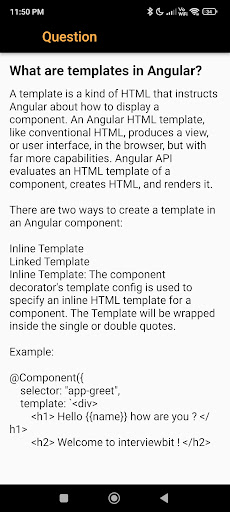 Angular Interview Question Screen 2