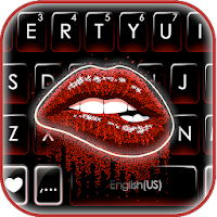 Red Bloody Lips Keyboard Theme