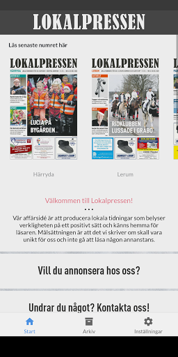 Android application Lokalpressens e-tidning screenshort