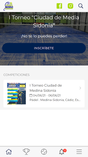 Android application Padel Medina Indoor screenshort