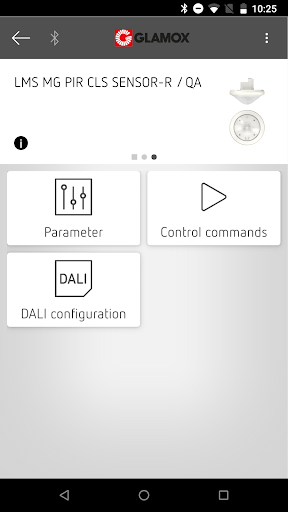 Glamox Sensor-app Screen 2