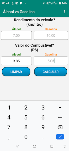 Álcool vs Gasolina Screen 2
