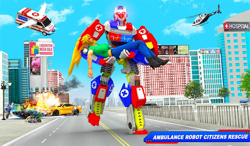 Ambulance Dog Robot Car Game apkpoly screenshots 9