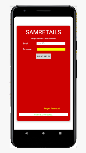 Android application SAMRETAILS screenshort