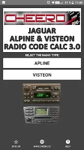 RADIO CODE for JAGUAR ALPINE