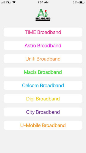 Android application Ai Broadband screenshort