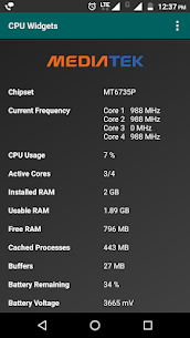 Widgets de CPU | memória RAM | Bateria Apk (pago) 5