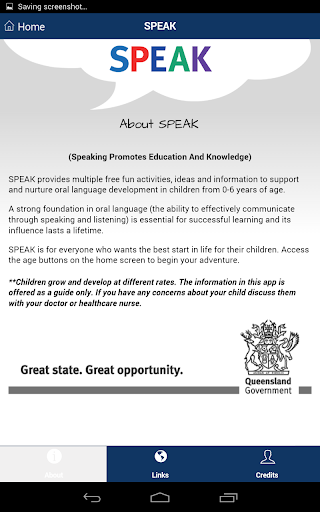 Screenshot of SPEAK