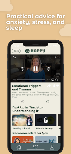 Happy: Anxiety Advice Screen 3
