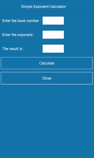 Android application Basit Üslü Sayı Hesaplayıcı screenshort