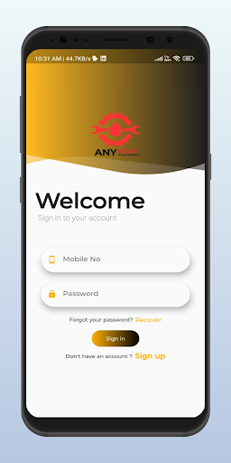 Android application Anywork screenshort