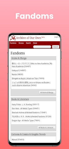 Reader for AO3 Screen 2