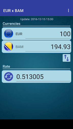 Android application Euro x Bosnian Convertib. Mark screenshort