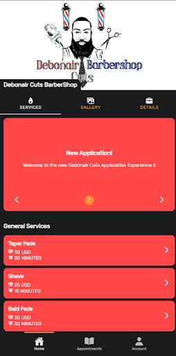Android application Debonair Cuts Barbershop screenshort