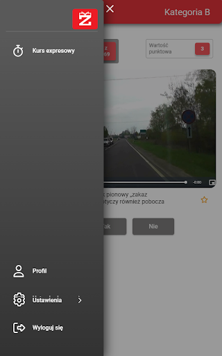 Android application Testy na prawko screenshort
