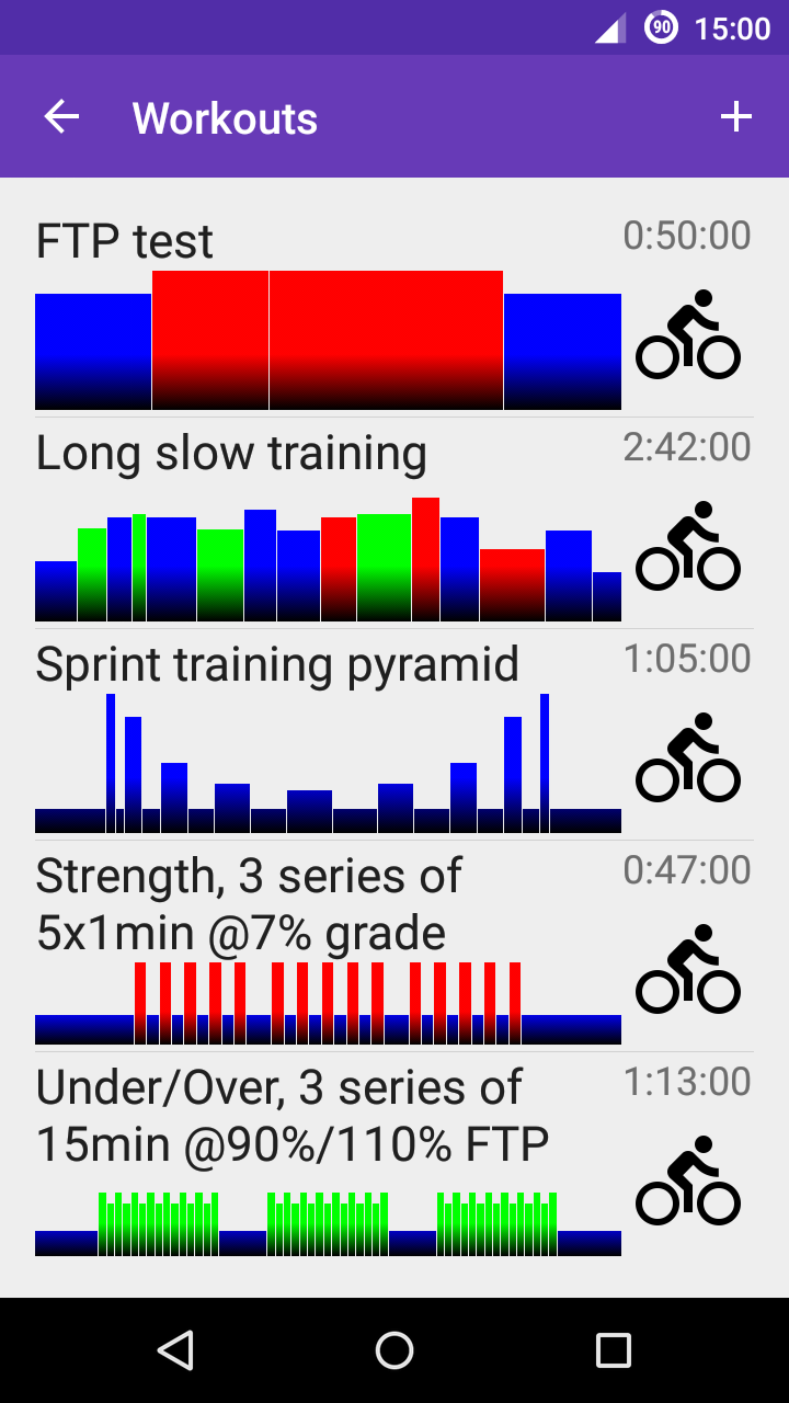 Android application Indoor Cycling Workout screenshort