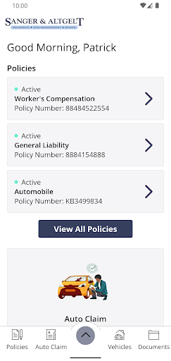 Sanger & Altgelt Insurance Screen 2