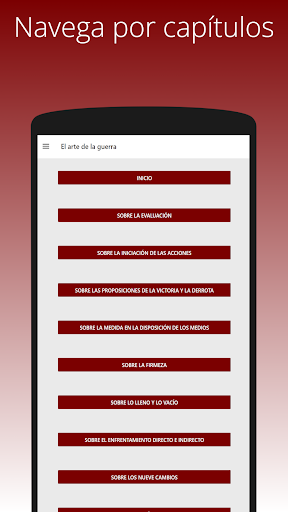 Android application El arte de la guerra - Sun Tzu screenshort