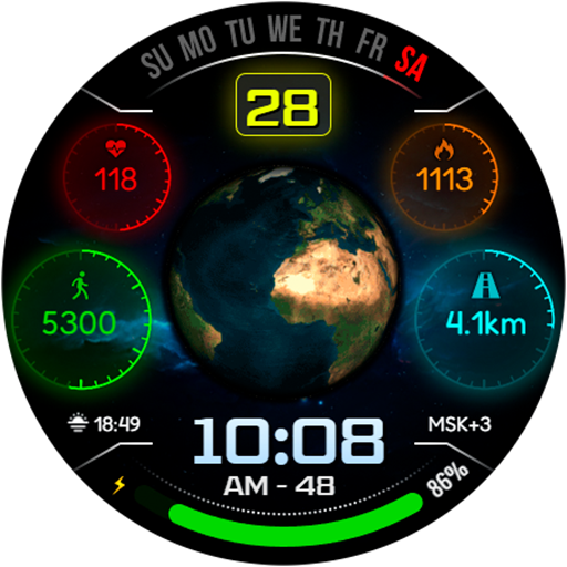 DIGI EARTH URX04 Watch face screenshot 18