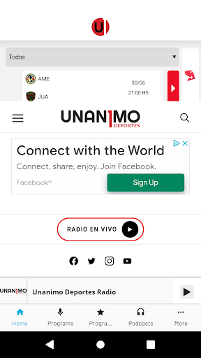 Android application Unanimo Deportes screenshort