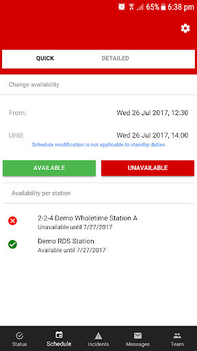 FireServiceRota V3 Screen 2