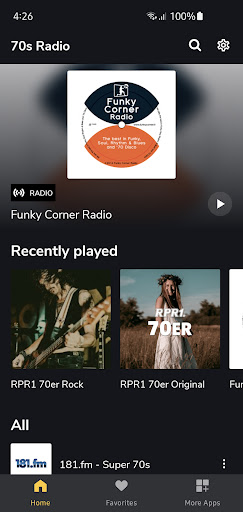 Android application 70s Radio screenshort